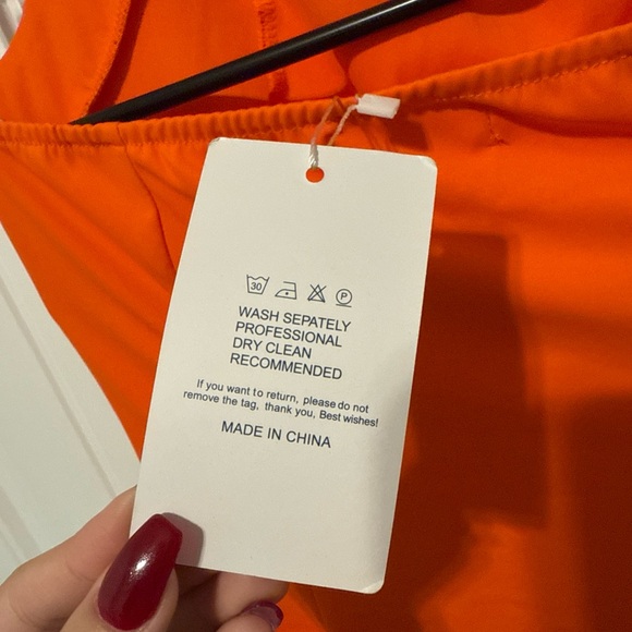 Orange Halter Mini Dress - Picture 6 of 9